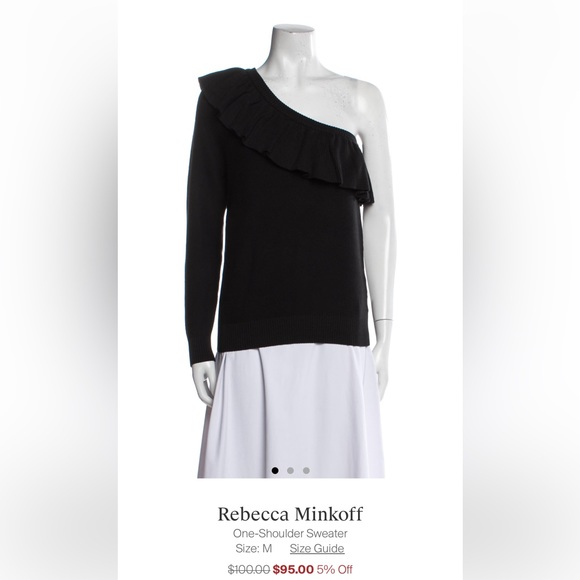 Rebecca minkoff black one shoulder sweater - Picture 1 of 4